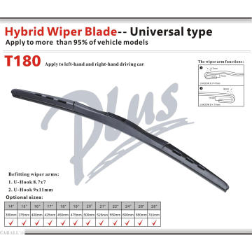 Hybrid Wiper Blade Universal U-Hook Wiper Arms